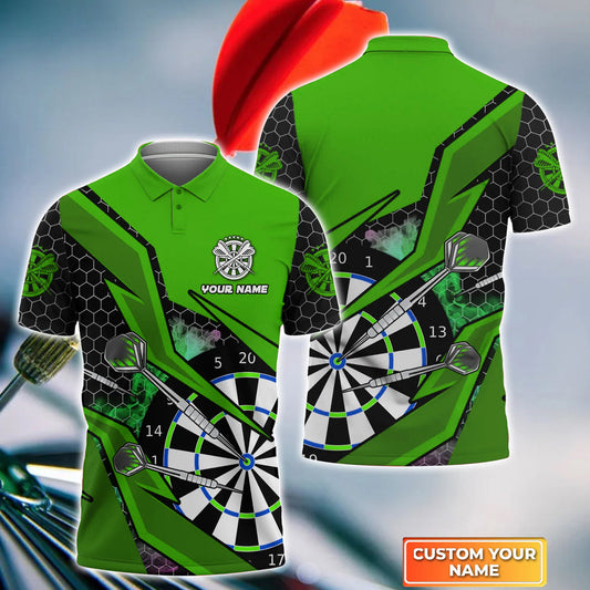 Personalized Name Green Cartoon Darts All Over Printed Unisex Shirt Q210302