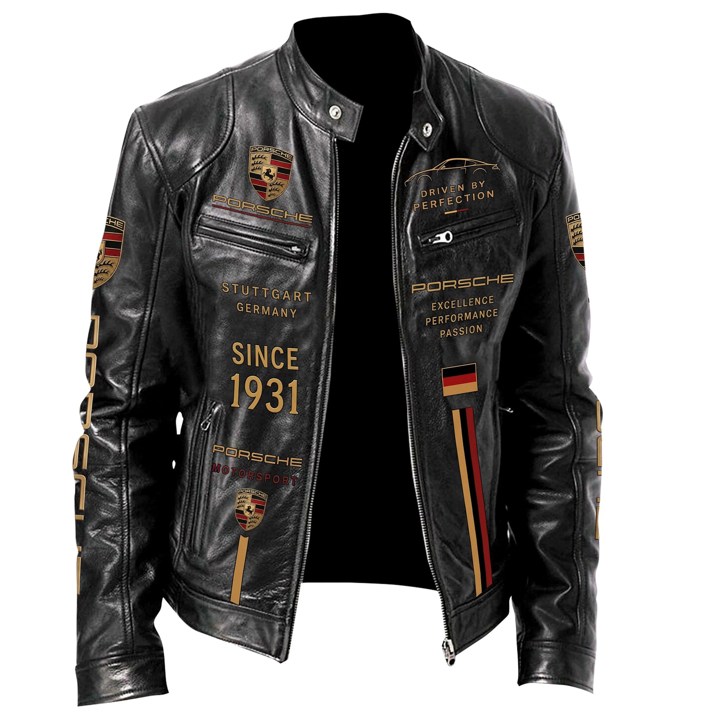 Pors Since 1931 Vintage Collar Leather Jacket