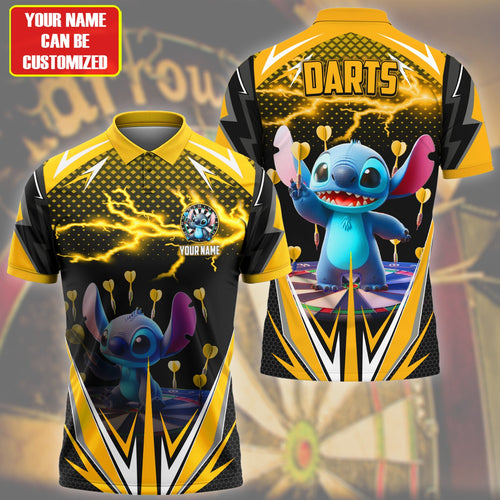 Personalized Name St Darts Q7 Yellow Version All Over Printed Unisex Shirt Q210508