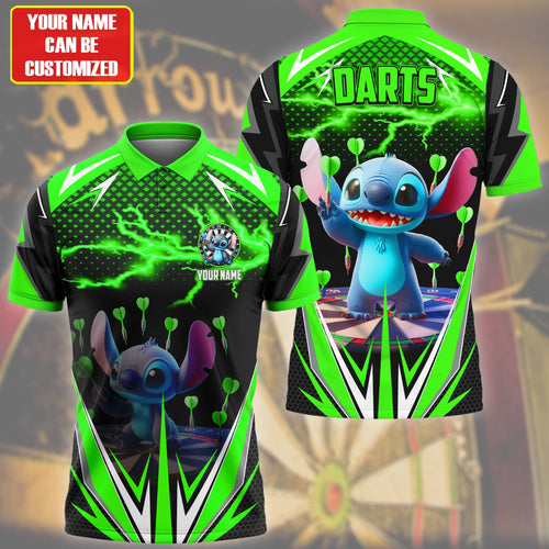 Personalized Name St Darts Q7 Green Version All Over Printed Unisex Shirt Q210508