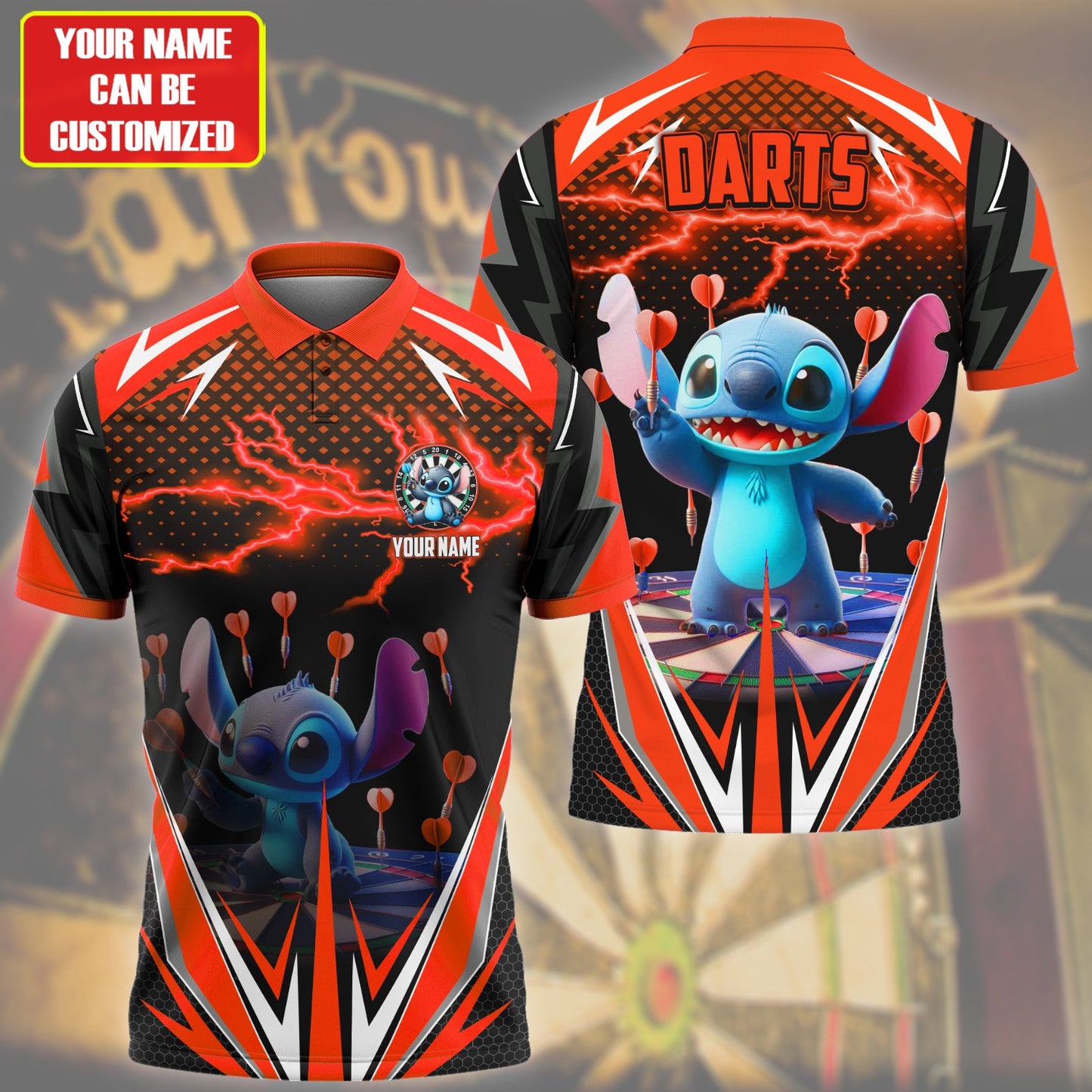 Personalized Name St Darts Q7 Red Version All Over Printed Unisex Shirt Q210508