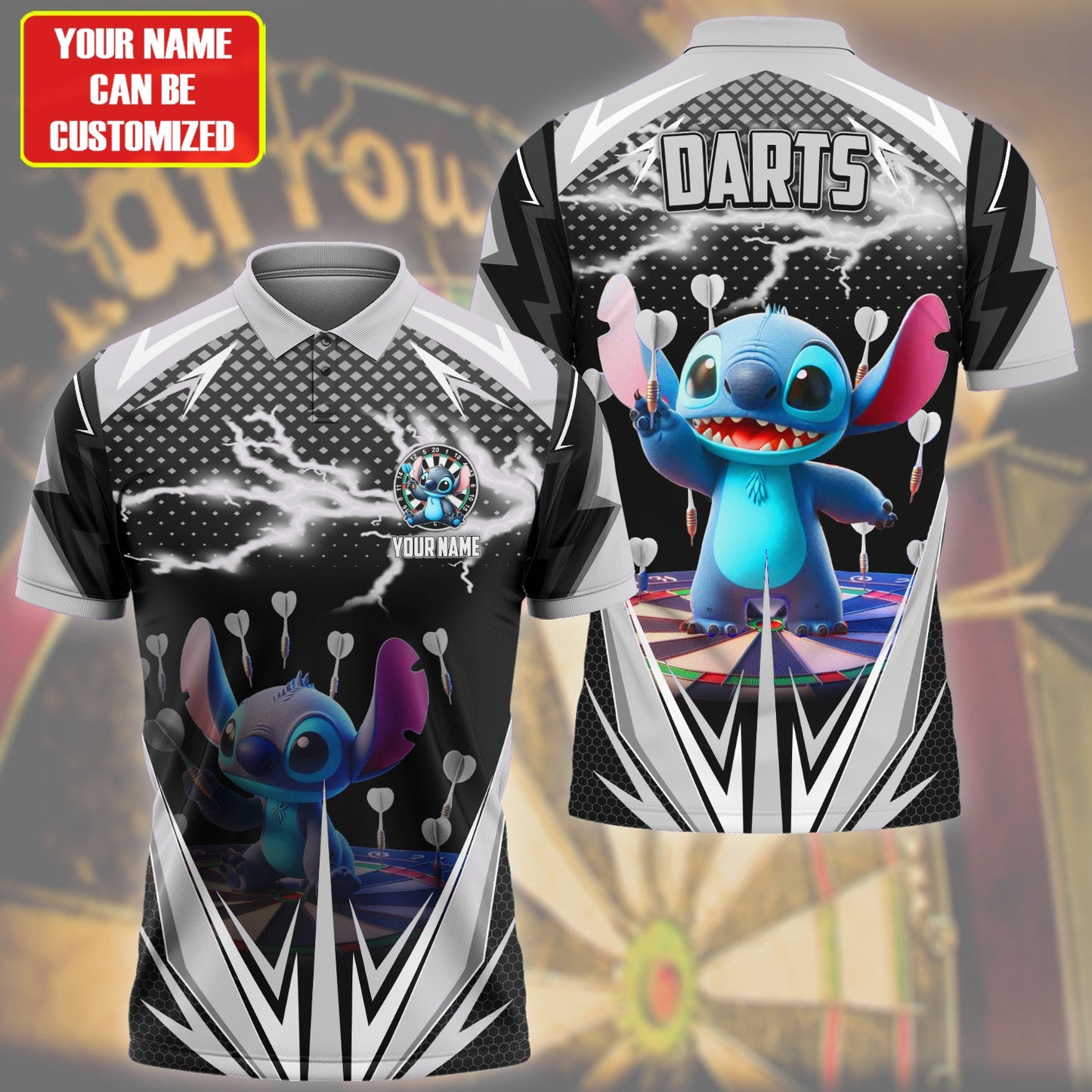 Personalized Name St Darts Q7 Black Version All Over Printed Unisex Shirt Q210508