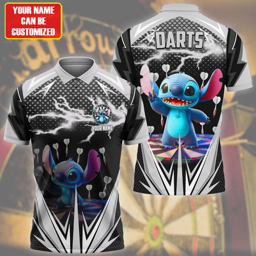 Personalized Name St Darts Q7 Black Version All Over Printed Unisex Shirt Q210508