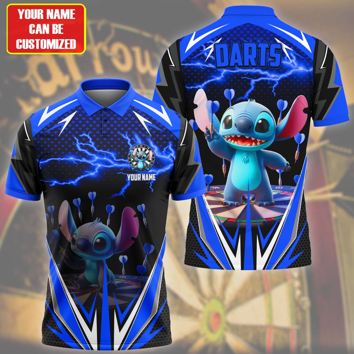 Personalized Name St Darts Q7 Blue Version All Over Printed Unisex Shirt Q210508