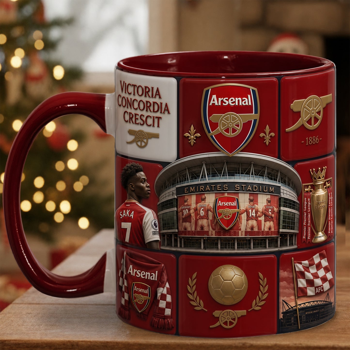 Arsenal Victoria Accent Mug , Cream Mug Gifts , Holiday Gifts