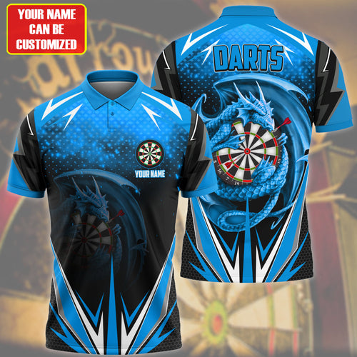 Personalized Name Dragon Darts Teal Version All Over Printed Unisex Shirt Q220507