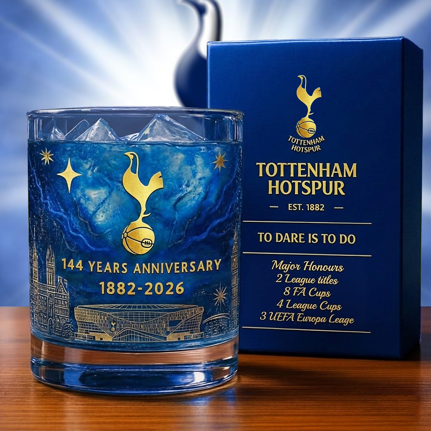 Personalized Tottenham 144 Years Anniversary Whisky , Tottenham Whiskey Glass, Holiday Gifts