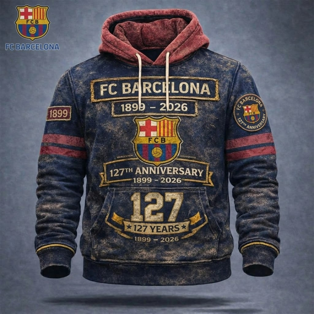 Customized Barca 127th Est.1899 Vintage Unisex Hoodie (1899-2026)
