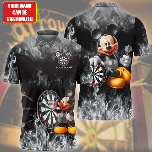 Personalized Name Mk Darts Fire Black Version All Over Printed Unisex Shirt Q230402