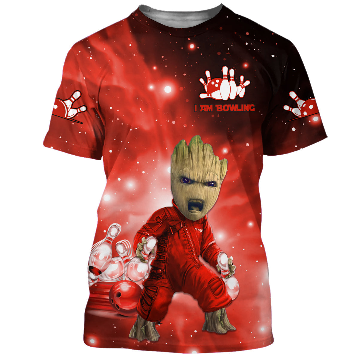 Personalized Name Red Gr Bowling All Over Printed Unisex Shirt Q230403