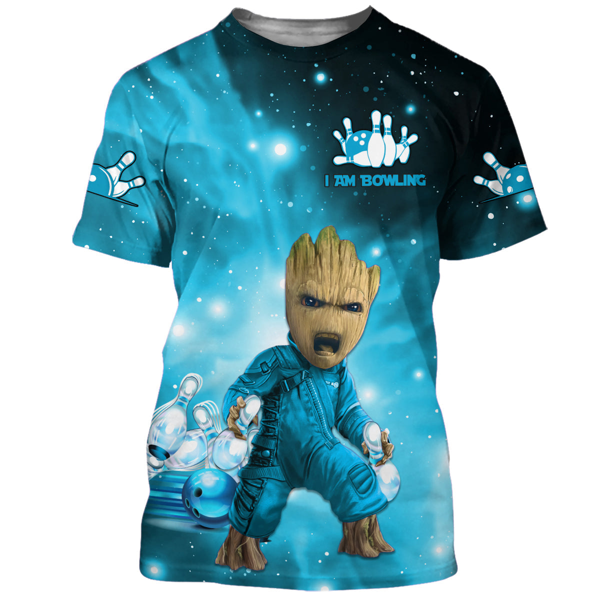 Personalized Name Teal Gr Bowling All Over Printed Unisex Shirt Q230403