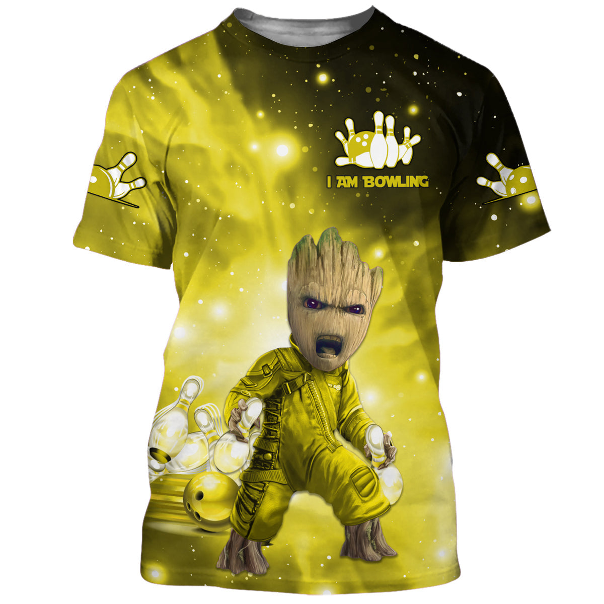 Personalized Name Yellow Gr Bowling All Over Printed Unisex Shirt Q230403