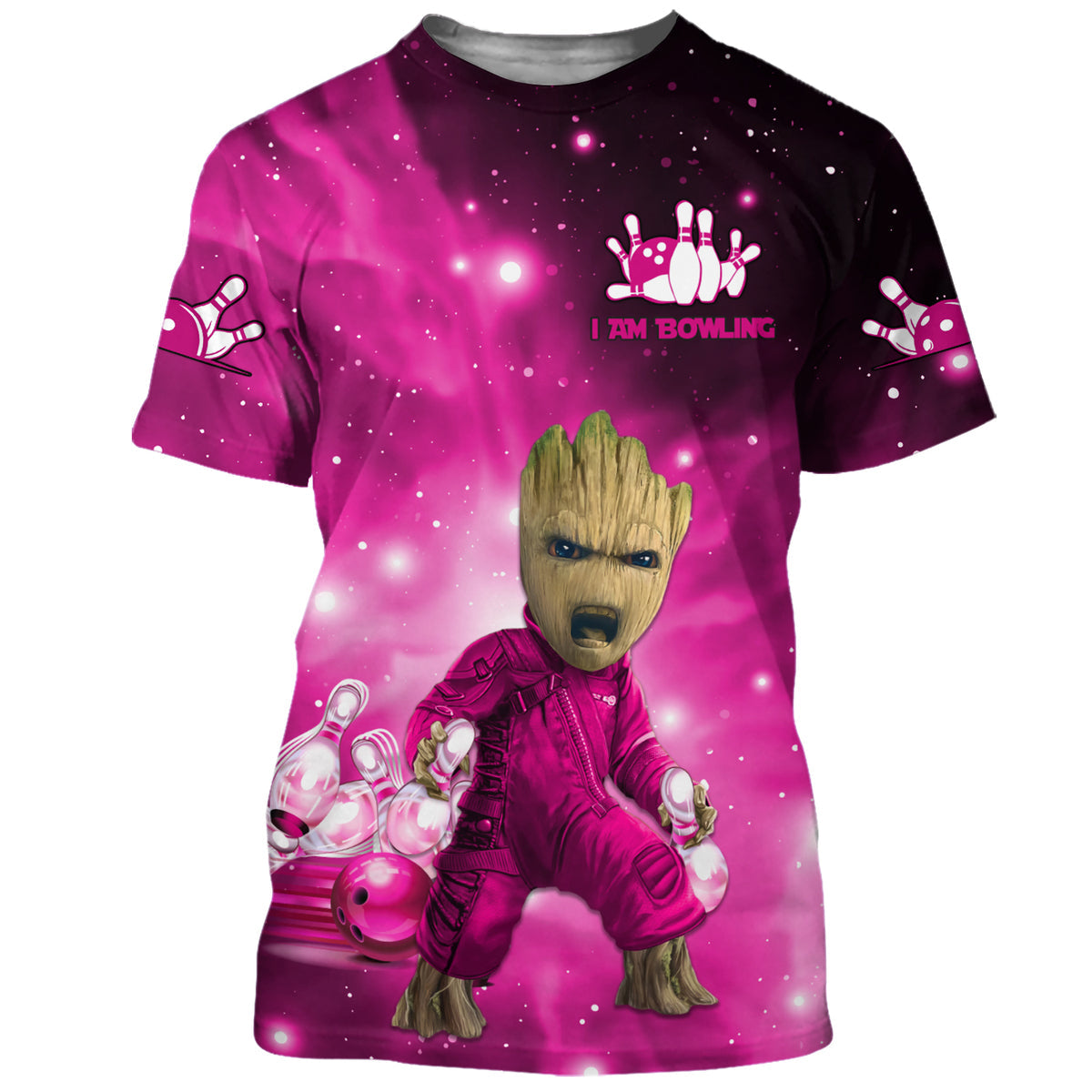 Personalized Name Pink Gr Bowling All Over Printed Unisex Shirt Q230403