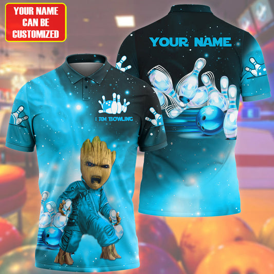 Personalized Name Teal Gr Bowling All Over Printed Unisex Shirt Q230403