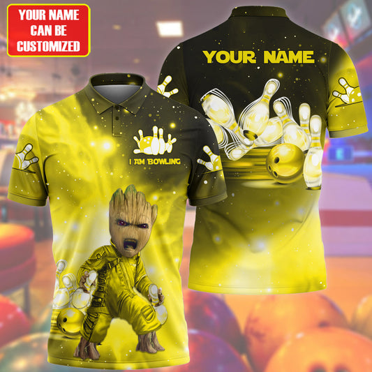 Personalized Name Yellow Gr Bowling All Over Printed Unisex Shirt Q230403