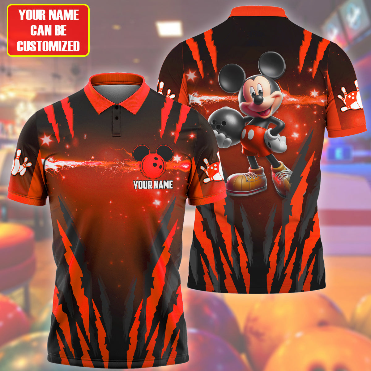 Personalized Name Mk Bowling Q4 Red Version All Over Printed Unisex Shirt Q230405