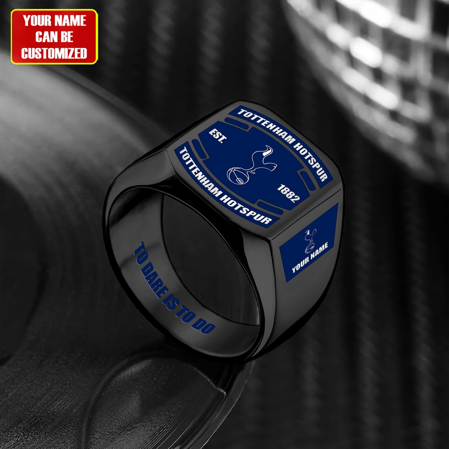 Tottenham FC Custom Name Classic Design Ring