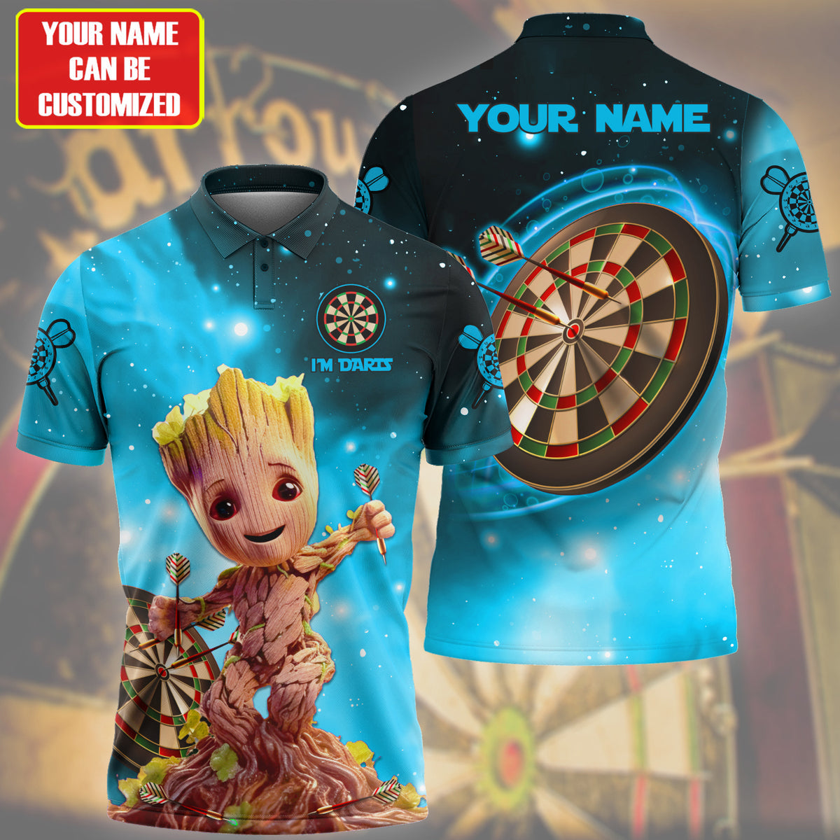 Personalized Name Baby Gr Darts Teal Version All Over Printed Unisex Shirt Q240201