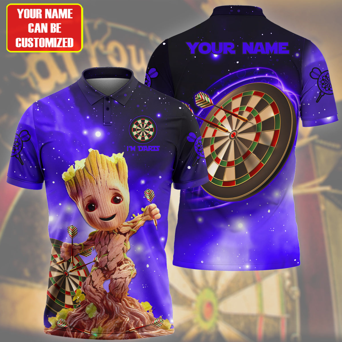 Personalized Name Baby Gr Darts Blue Version All Over Printed Unisex Shirt Q240201