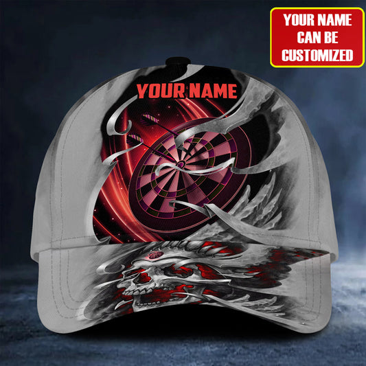 Personalized Name Red Skull Darts Classic Cap Q240208