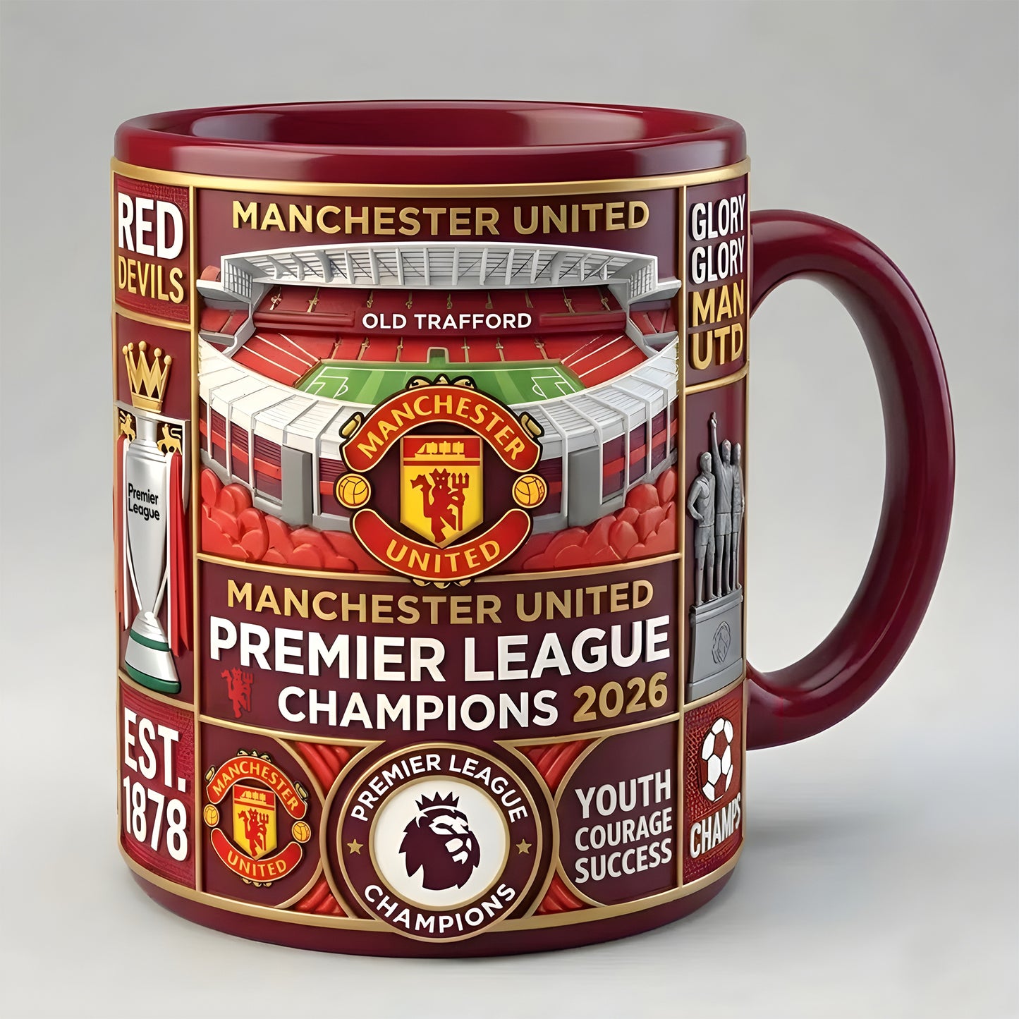 Personalized MU Football Club Accent Mug , Cream Mug Gifts , Holiday Gifts