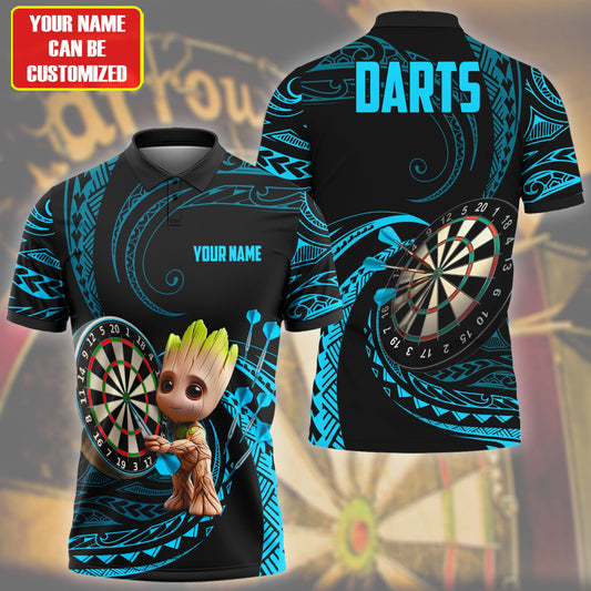 Personalized Name Gr Darts Tattoo Teal Version All Over Printed Unisex Shirt Q240405