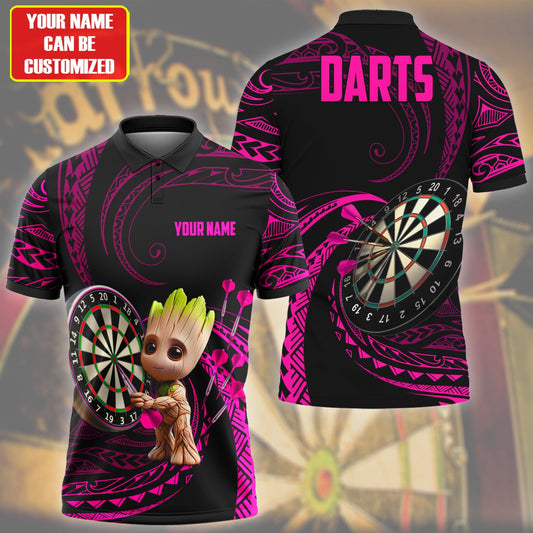 Personalized Name Gr Darts Tattoo Pink Version All Over Printed Unisex Shirt Q240405