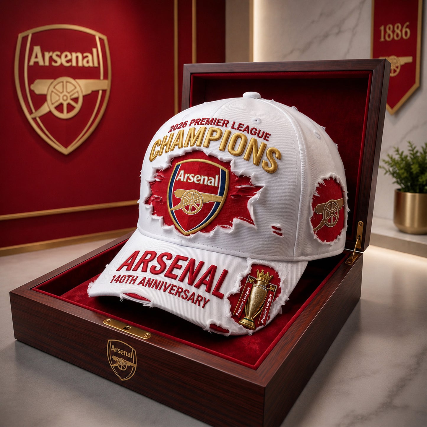 Arsenal FC 140TH Anniversary Champions Sport Denim Cap (1886-2026)