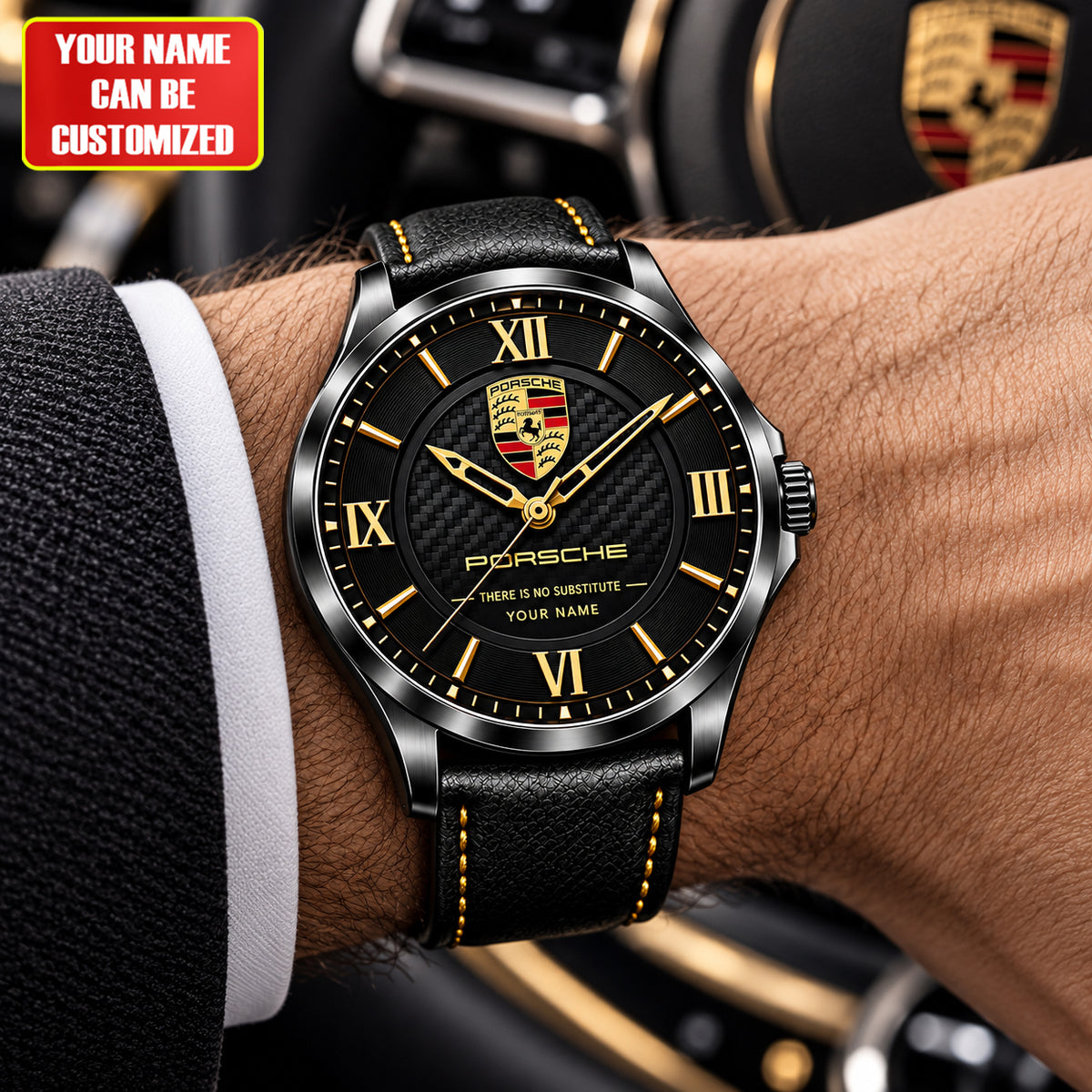 Personalized Pors Premium Luxury Leather Strap Watch V2