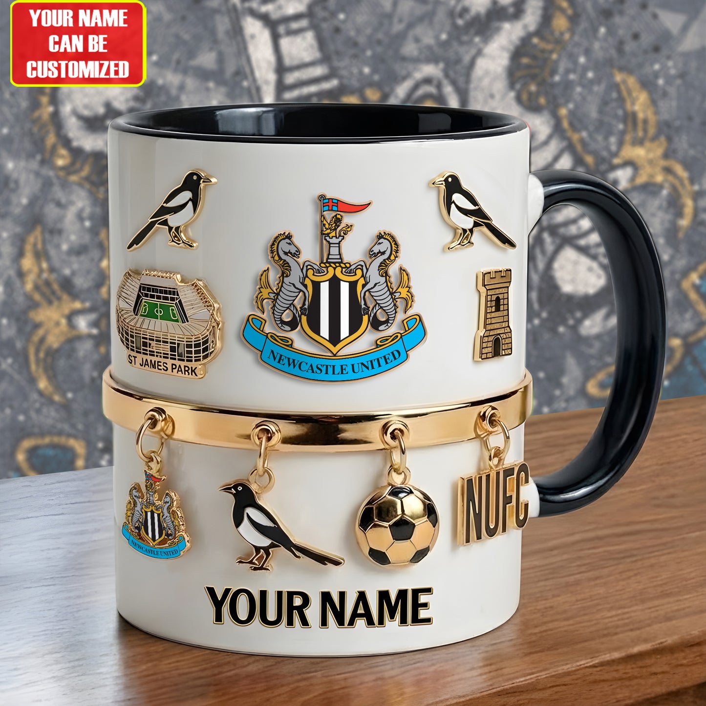 Personalized Newcastle Stadium Accent Mug , Cream Mug Gifts , Holiday Gifts