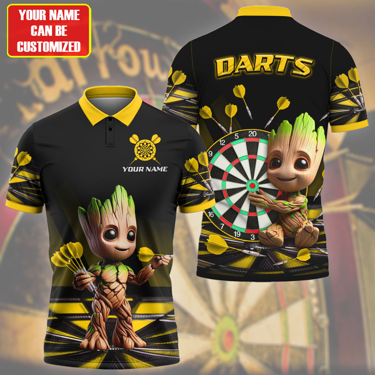 Personalized Name Gr Darts Q6 Yellow Version All Over Printed Unisex Shirt Q260401