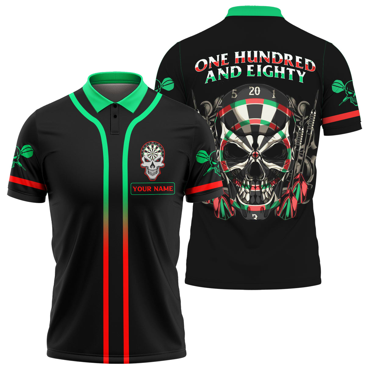 Personalized Name Skull Darts Funny All Over Printed Unisex Shirt Q260404