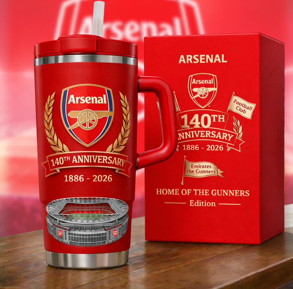 Arsenal FC Stadium 140th Anniversary Insulated Tumbler 30oz 40oz