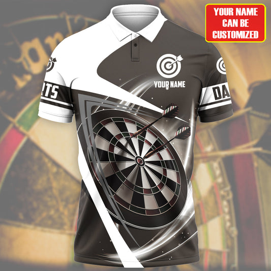 Personalized Name Black Darts Player All Over Printed Unisex Shirt Q270302