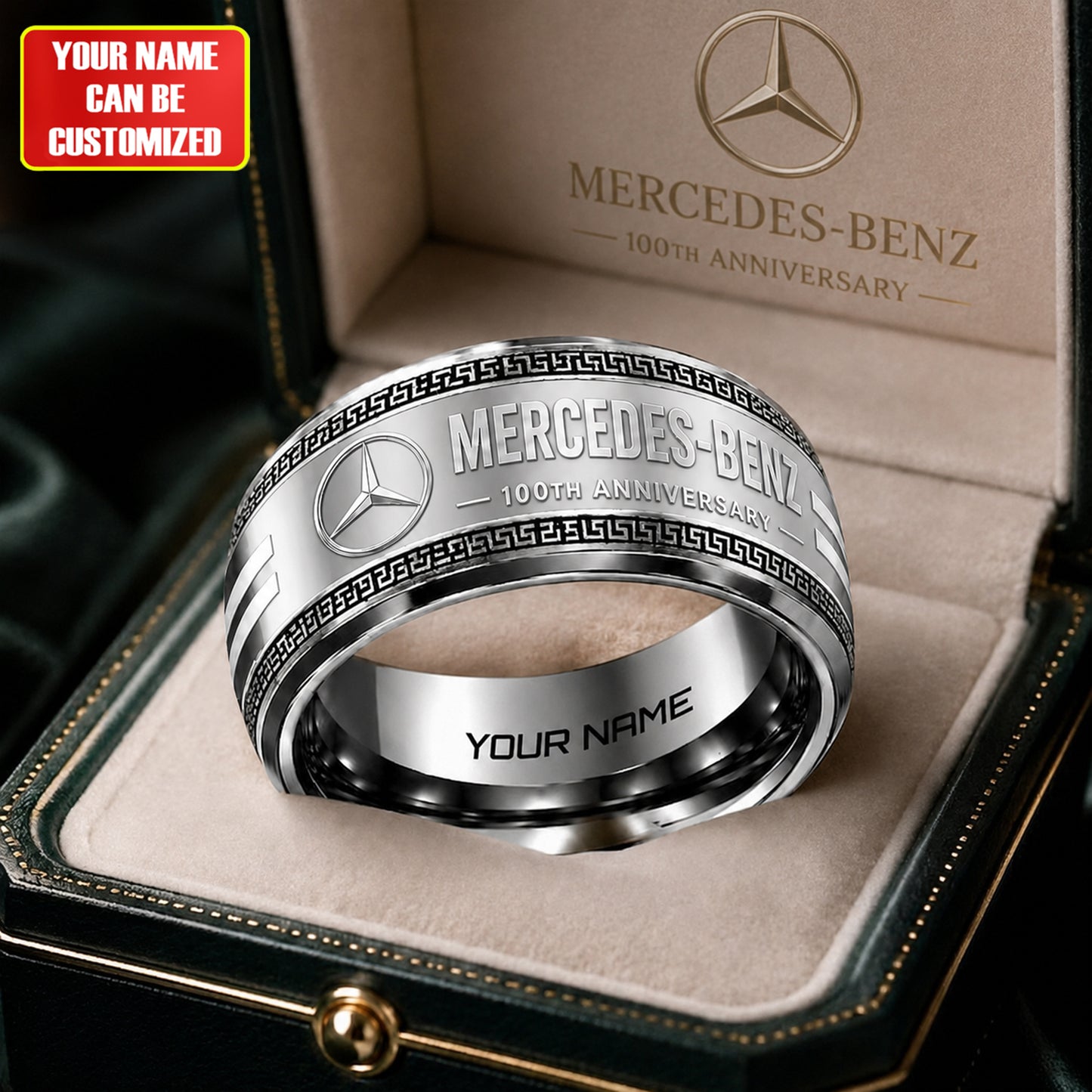 Personalized Merc 100TH Anniversary Luxury Custom Alloy Ring