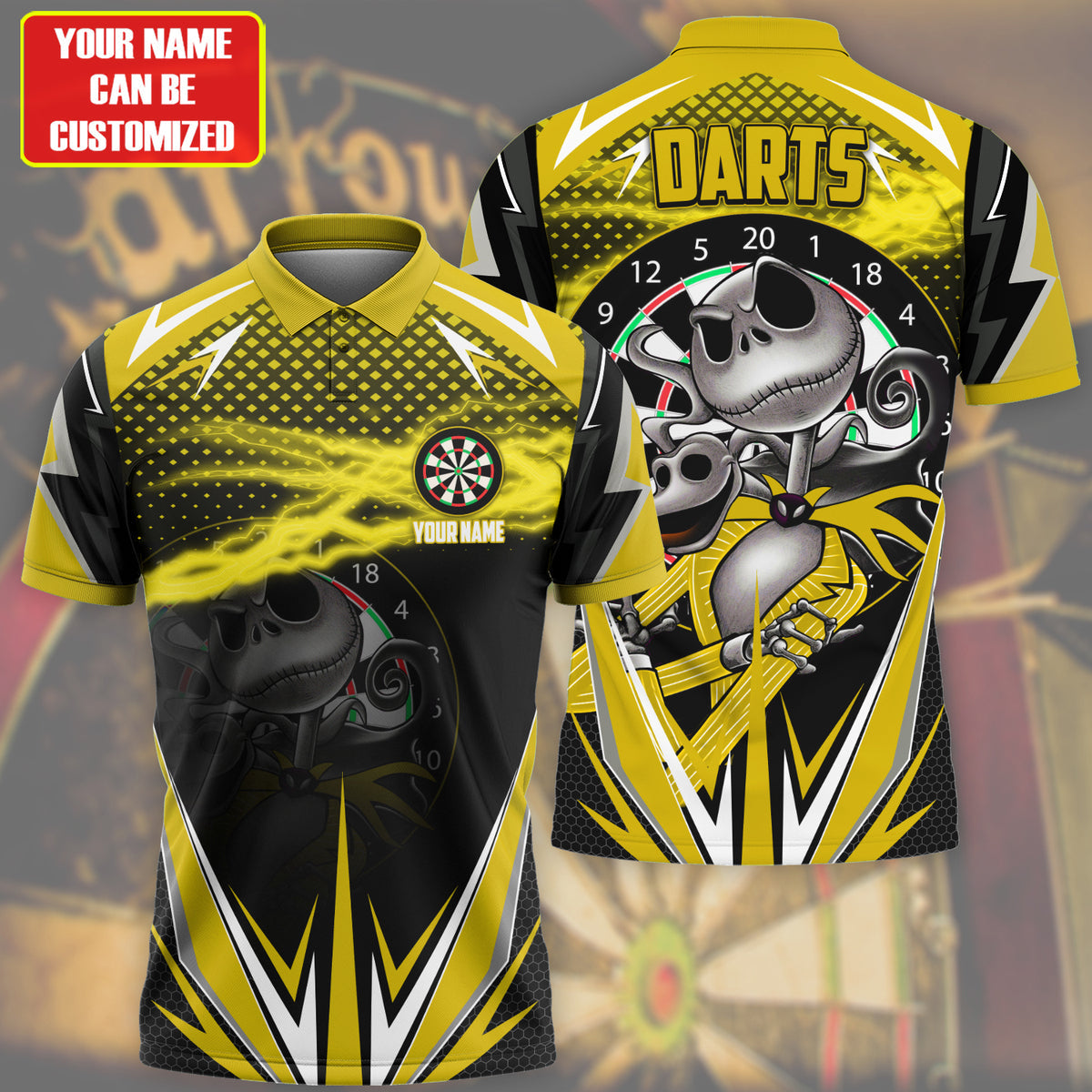 Personalized Name Js Darts Yellow Version All Over Printed Unisex Shirt Q280706