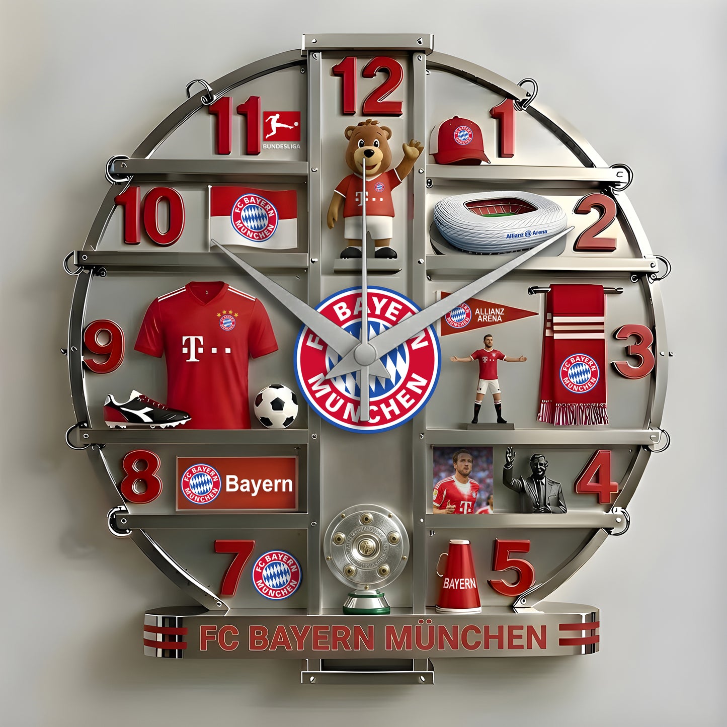 Bayern Munich Home Decorative 3D Visual Effect Acrylic Wall Clock