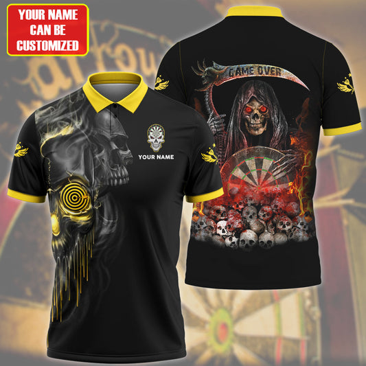Personalized Name Skull Darts Yellow Version All Over Printed Unisex Shirt Q300303