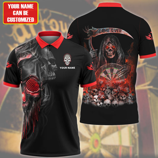 Personalized Name Skull Darts Red Version All Over Printed Unisex Shirt Q300303