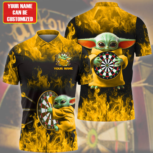 Personalized Name Yellow Yd Darts Fire All Over Printed Unisex Shirt Q300501