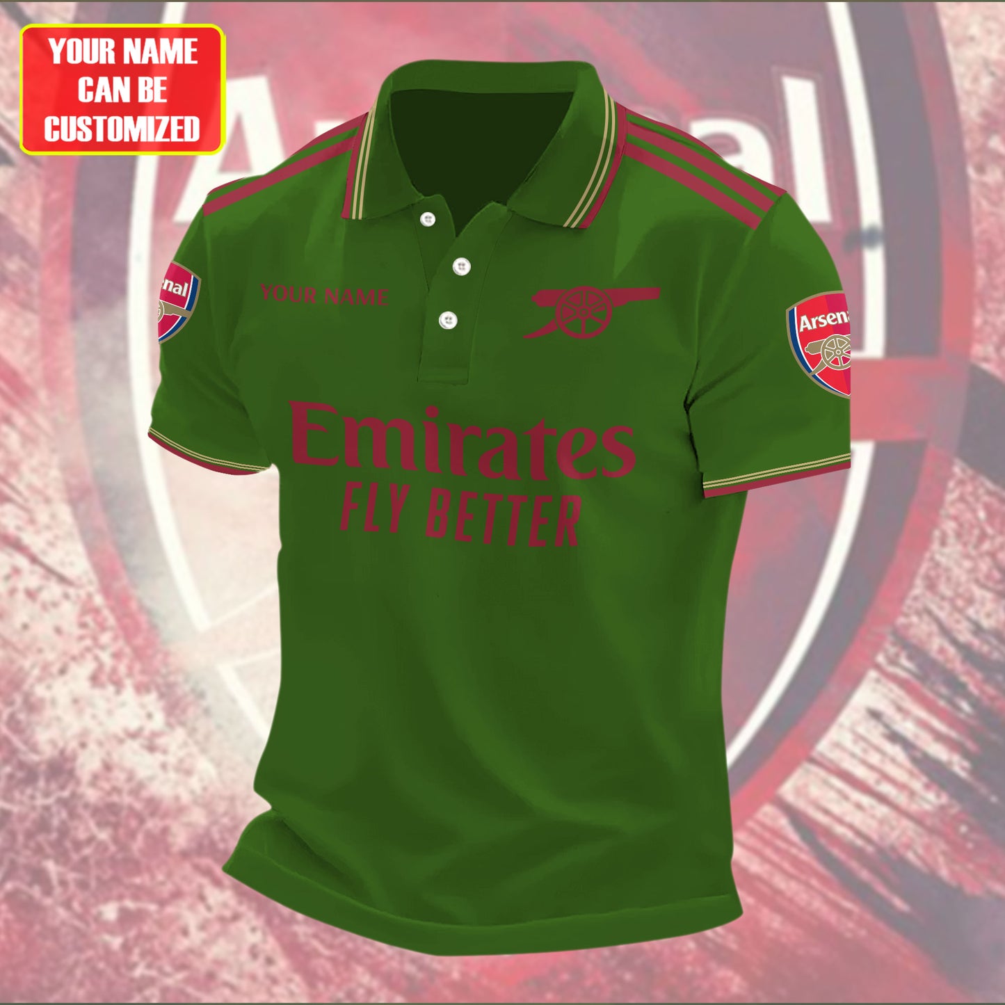 Personalized Arsenal Third 3D Full Printing Set , Shirt , Set , Zipper Polo, Hoodie , Short , Polo , hawaii