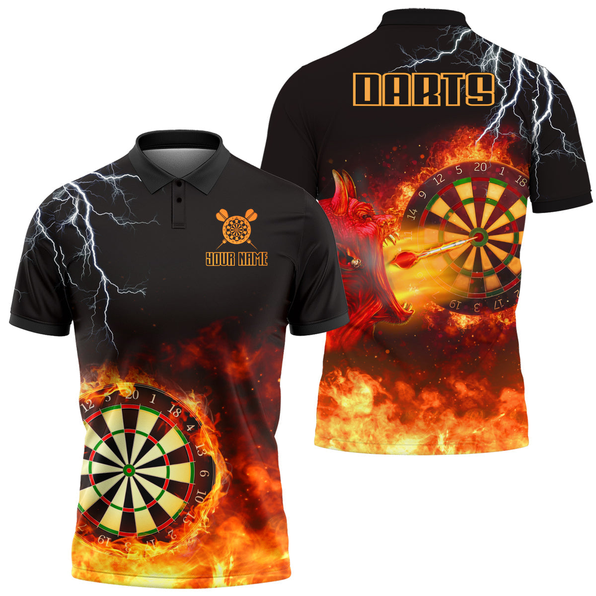 Personalized Name Devil Fire Darts All Over Printed Unisex Shirt Q310706