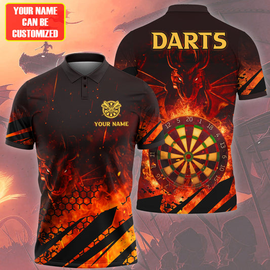 Personalized Name Dragon Fire Darts Q2 All Over Printed Unisex Shirt Q310707