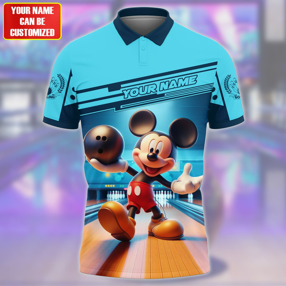 Personalized Name MK Bowling Teal Version All Over Printed Unisex Shirt QB010403