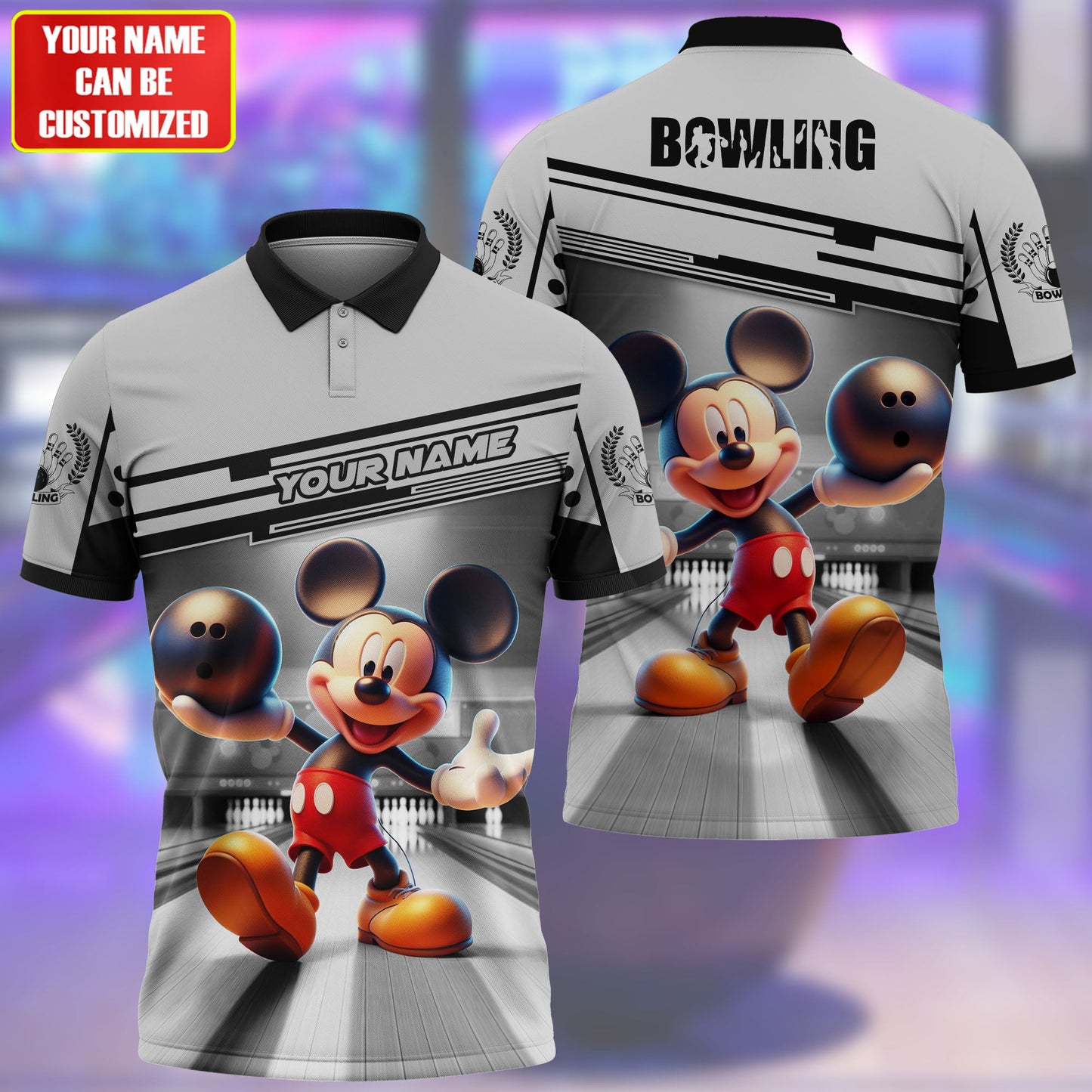 Personalized Name MK Bowling Silver Version All Over Printed Unisex Shirt QB010403