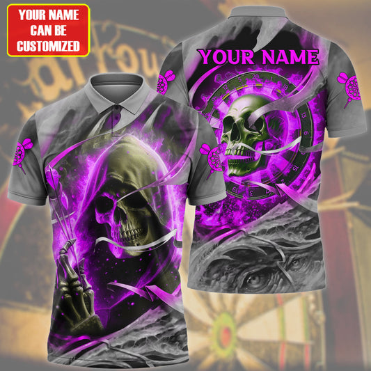 Personalized Name Skull Darts Red Version All Over Printed Unisex Shirt QB020401