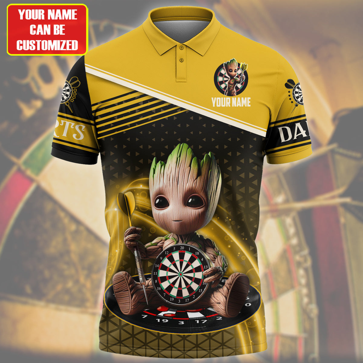 Personalized Name Gr Darts Yellow Version All Over Printed Unisex Shirt QB020502
