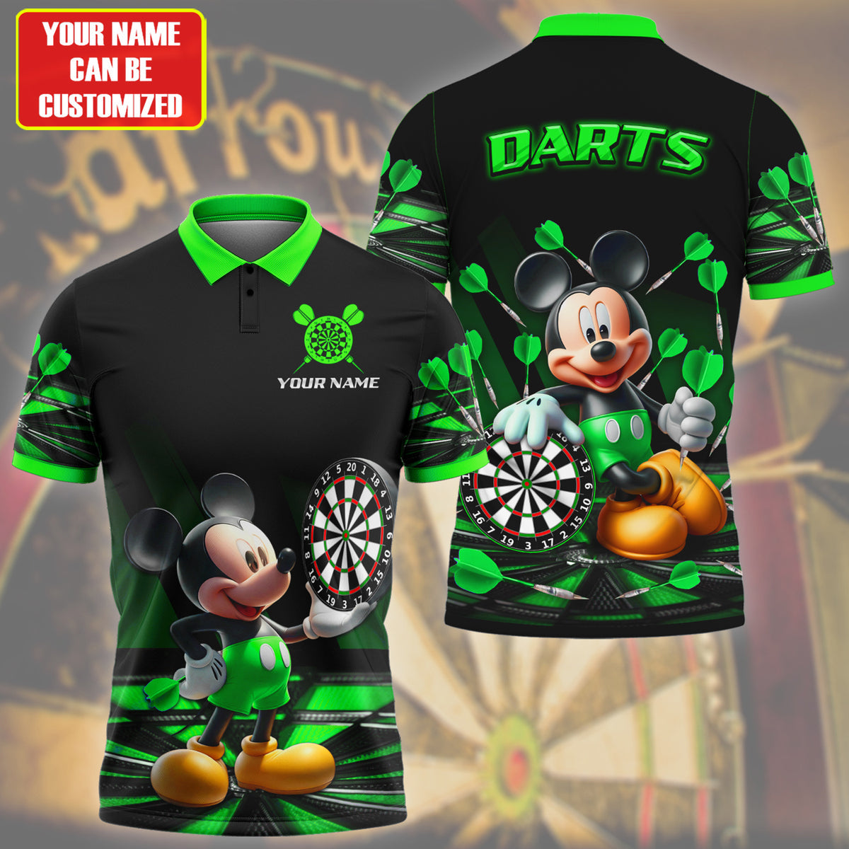 Personalized MK Darts Green Version All Over Printed Unisex Shirt QB030604