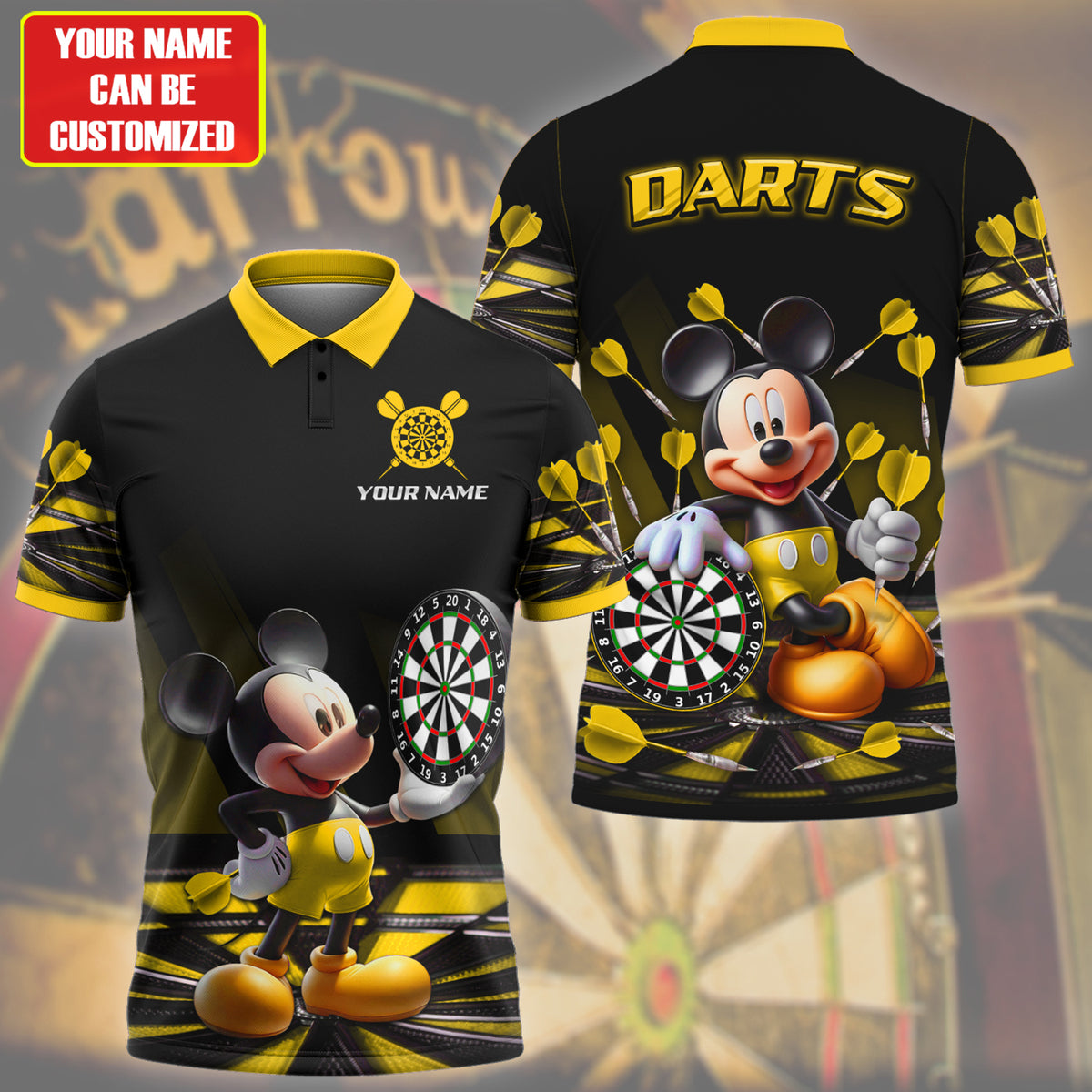 Personalized MK Darts Yellow Version All Over Printed Unisex Shirt QB030604