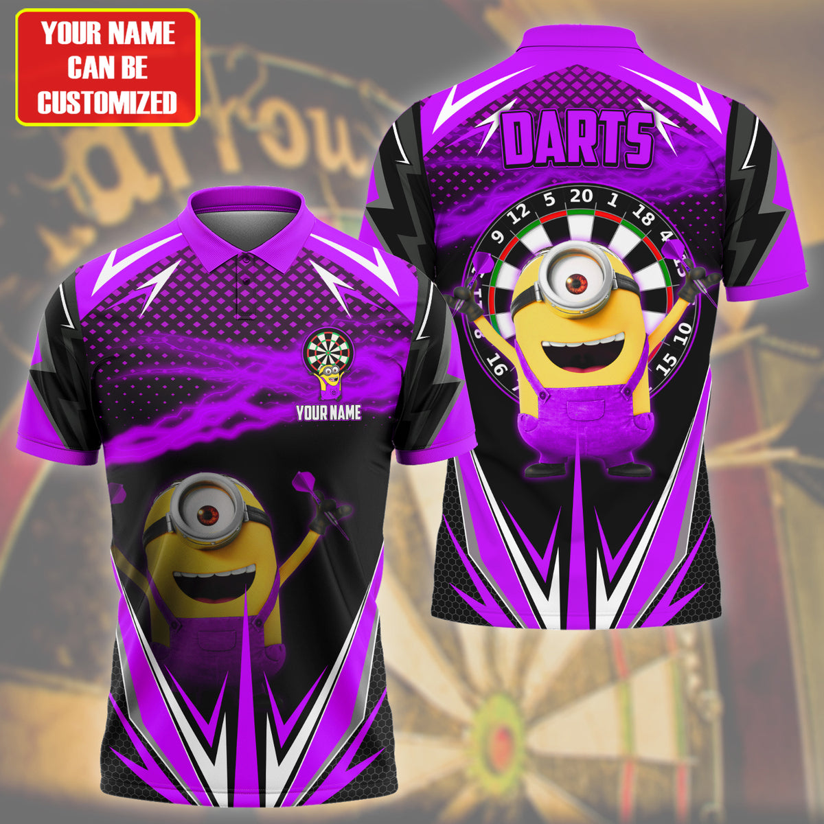 Personalized Name MN Darts Purple Version All Over Printed Unisex Shirt QB040405
